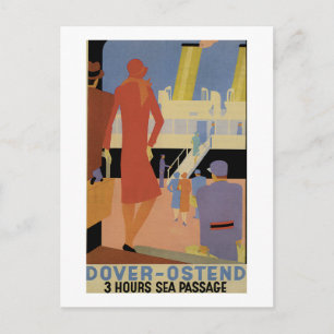 Dover-Ostend - 3-Stunden-Seepassage - Vintage Postkarte
