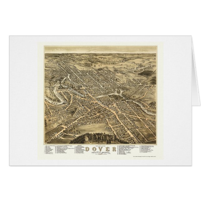 Dover, panoramische Karte NH - 1877 (Vorderseite (Horizontal))