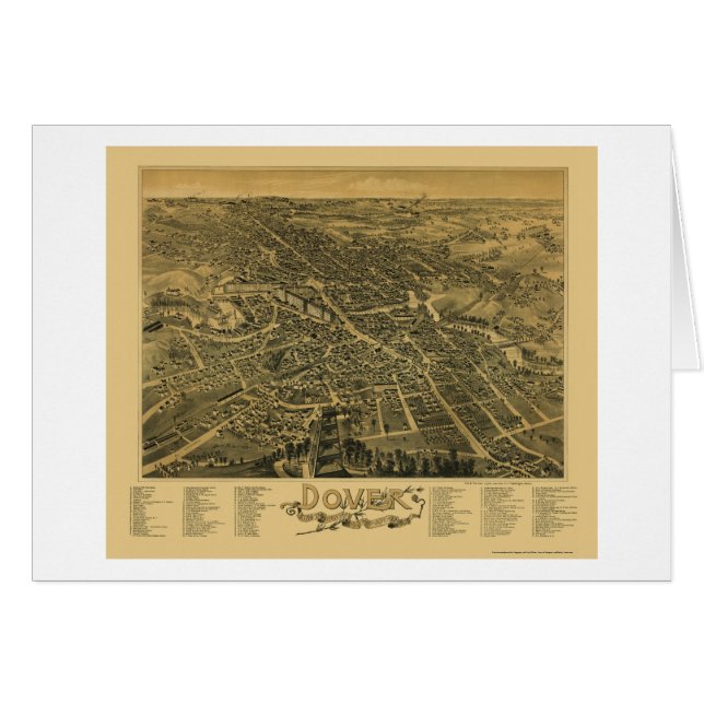 Dover, panoramische Karte NH - 1888 (Vorderseite (Horizontal))