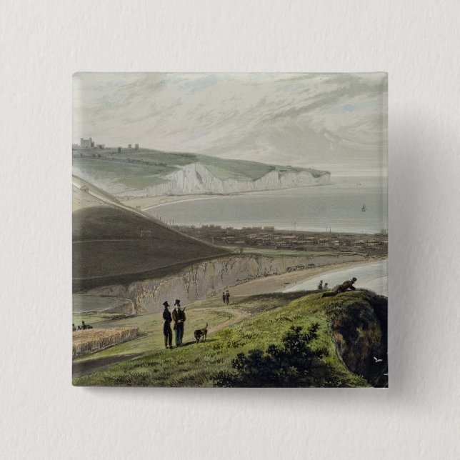 Dover, von Shakespeares Klippe, von 'einer Reise Button (Vorderseite)