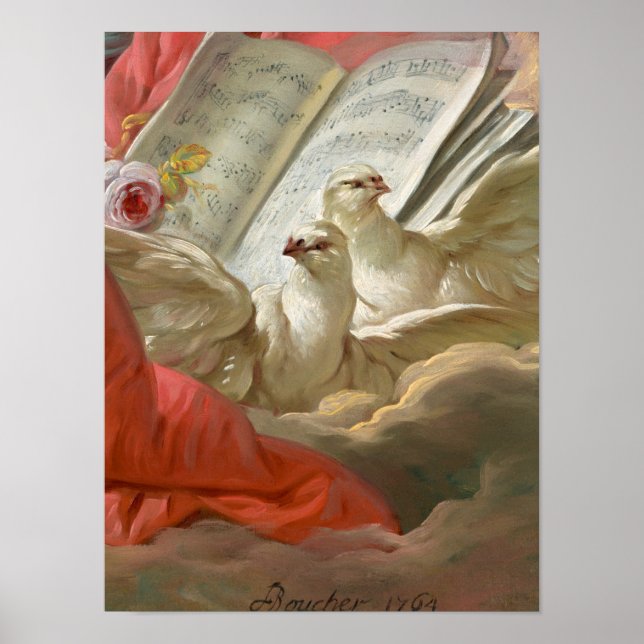 Doves, 1764 von Francois Boucher Poster (Vorne)