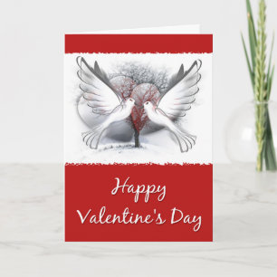 Doves and Hearts Valentines Card Feiertagskarte