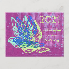 Doves and Peace Happy New Year Postcard Postkarte