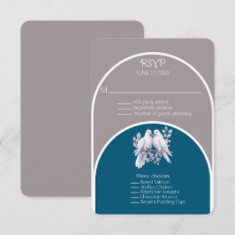 Doves and Rings Light Gray and Ocean Blue Arches