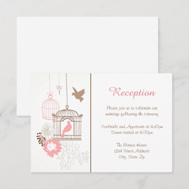 Doves & Cages - Invitation de réception (Devant / Derrière)