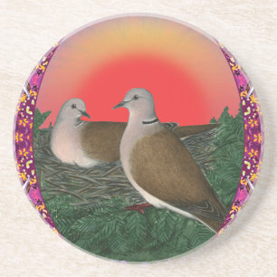 Doves Framed Sandstein Untersetzer