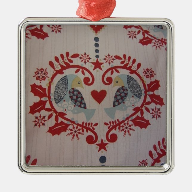 Doves & Hearts — Pennsylvania Niederländisch Ornament Aus Metall (Vorne)