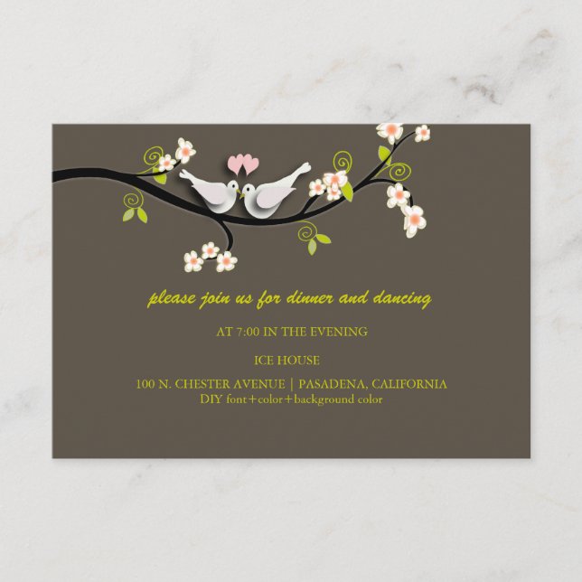 Doves Hochzeitskarten/Umschließungen/DIY Begleitkarte (Vorderseite)