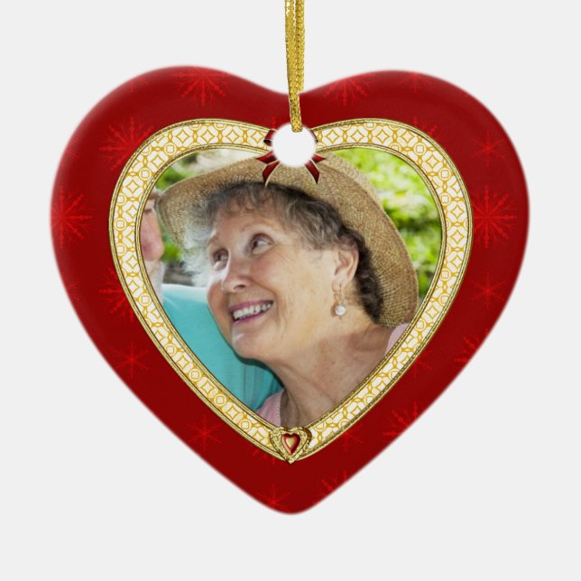 Doves Memorial Heart Custom Foto Ornament (Vorne)