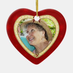Doves Memorial Herz Custom Foto Ornament