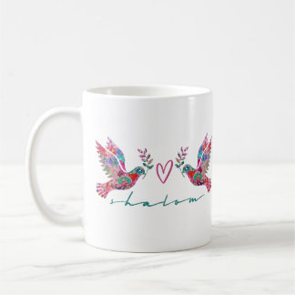Doves of Peace (Shalom) Mug de café blanc