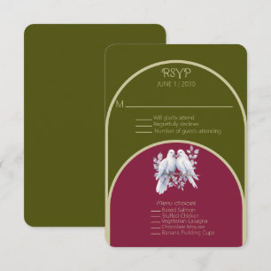 Doves Rings Olive Green Burgundy Gelb Arkiert