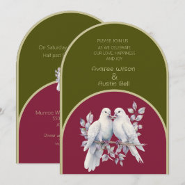 Doves Rings Olive Green Burgundy Gelb Arkiert Einladung