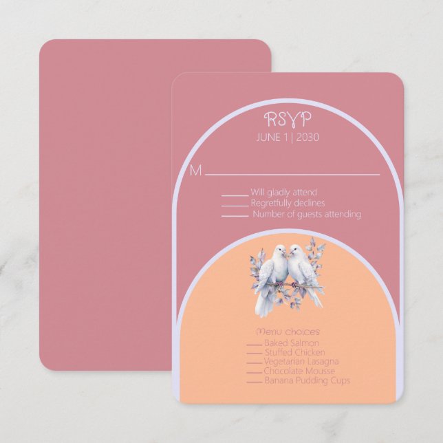 Doves Rings Peach Fuzz Dusty Pink Lavender Arch (Vorne/Hinten)