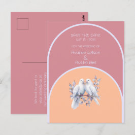 Doves Rings Peach Fuzz Dusty Pink Lavender Arch Postkarte