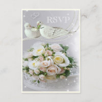 Doves romantiques, étincelles et mariage Rose RSVP