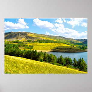 Dovestone Reservoir in der Sommersonne Poster