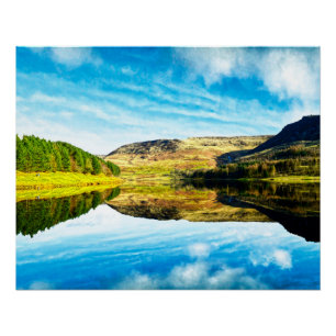 Dovestone Reservoir in winter Glossy Poster
