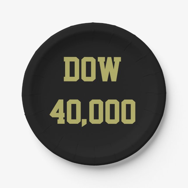 Dow 40000 Stock Market Celebration Pappteller (Vorderseite)