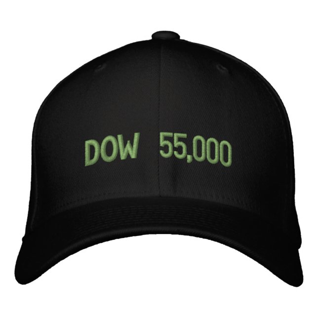 Dow 55.000 Börsenfeier Bestickte Baseballkappe (Vorderseite)