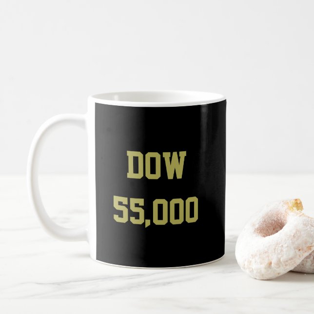 Dow 55.000 Börsenfeier Kaffeetasse (Mit Donut)
