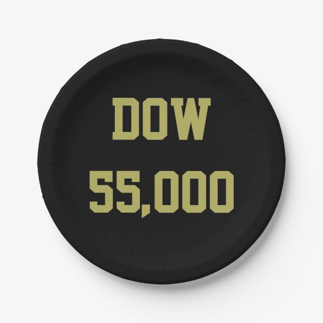Dow 55.000 Börsenfeier Pappteller (Vorderseite)