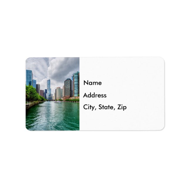 Down Chicago River Address Label Adressaufkleber (Vorne)