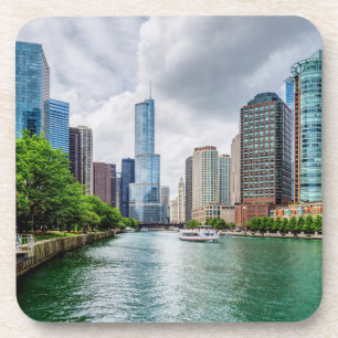 Down Chicago River Getränkeuntersetzer