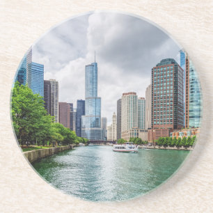 Down Chicago River Getränkeuntersetzer