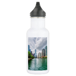Down Chicago River Stainless Steel Water Bottle Edelstahlflasche