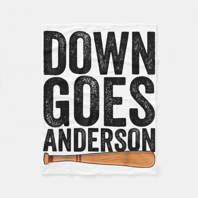 DOWN GOES ANDERSON FUNNY BASEBALL Geschenk ANDERSO Fleecedecke (Vorderseite)