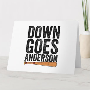 DOWN GOES ANDERSON FUNNY BASEBALL Geschenk ANDERSO Karte