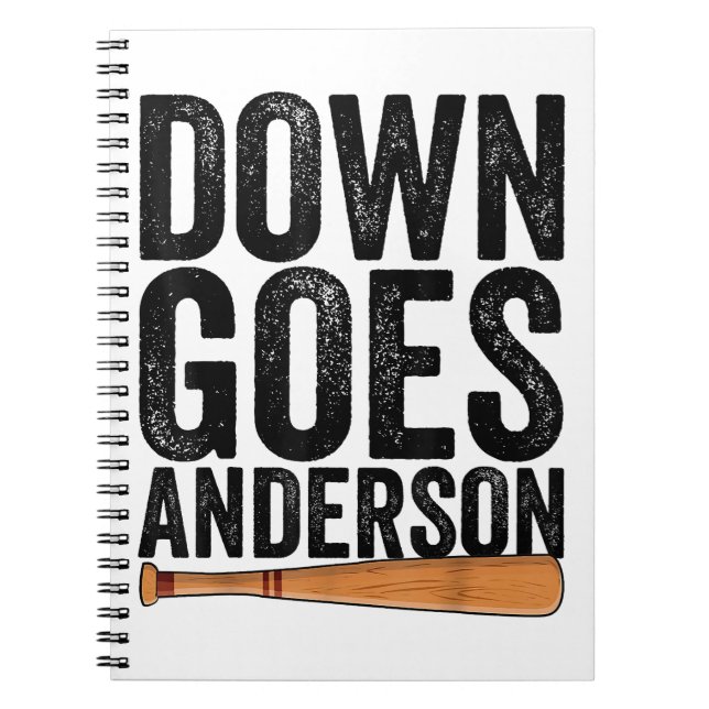 DOWN GOES ANDERSON FUNNY BASEBALL Geschenk ANDERSO Notizblock (Vorderseite)