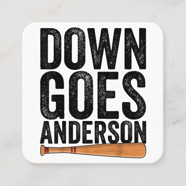 DOWN GOES ANDERSON FUNNY BASEBALL Geschenk ANDERSO Quadratische Visitenkarte (Vorderseite)
