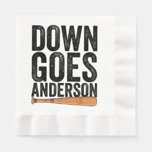DOWN GOES ANDERSON FUNNY BASEBALL Geschenk ANDERSO Serviette