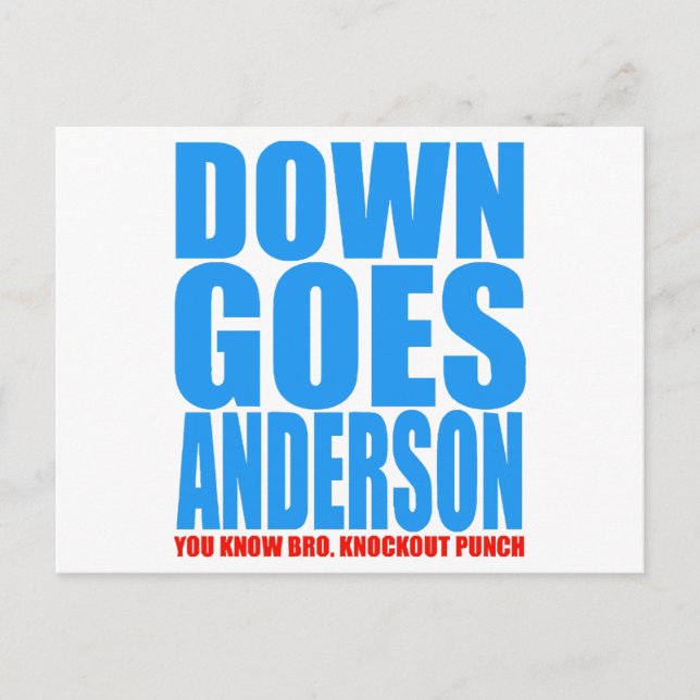 Down Goes Anderson Postkarte (Vorderseite)