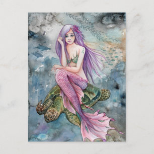 Down in Atlantis - Mermaid Post Card Postkarte