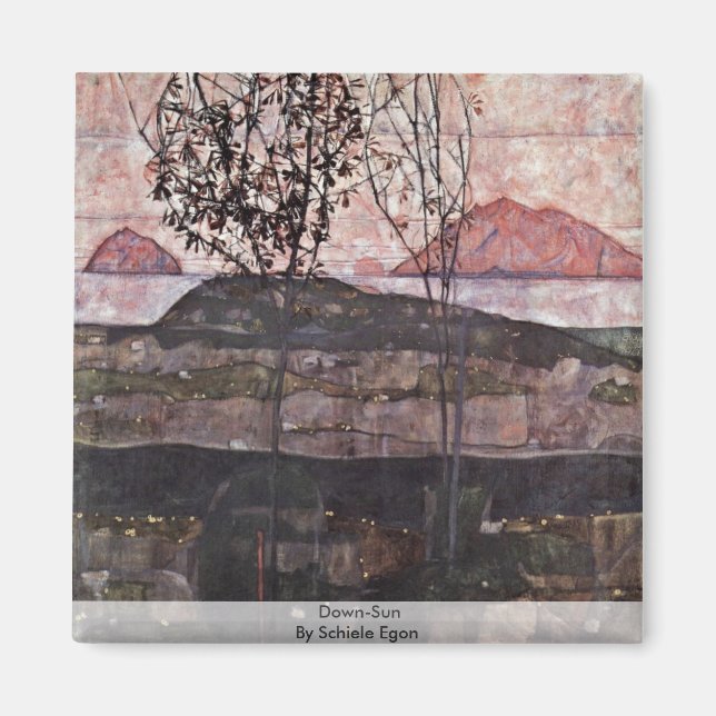 Down Sun von Schiele Egon Magnet (Vorne)