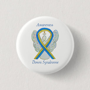 Down Syndrom Angel Awareness Ribbon Button Buttone