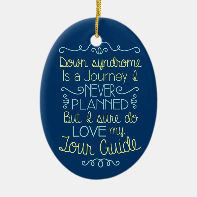 Down-Syndrom Bewusstsein Keramik Ornament (Vorne)