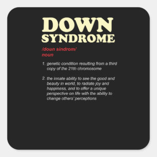 Down-Syndrom Bewusstseins-einzigartige Genetik und Quadratischer Aufkleber
