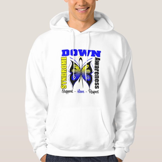 Down-Syndrom Bewusstseins-Schmetterling Hoodie (Vorderseite)