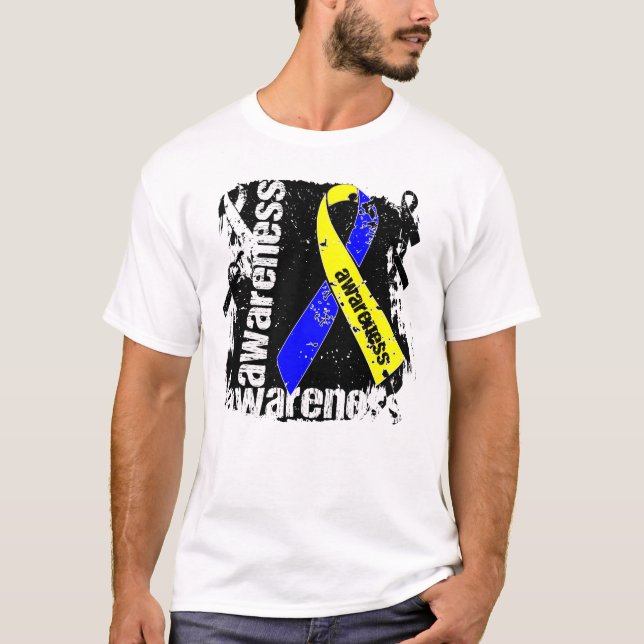 Down-Syndrom Bewusstseins-Schmutz-Band T-Shirt (Vorderseite)