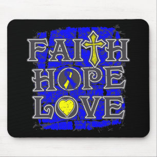 Down-Syndrom Glauben-Hoffnungs-Liebe Mousepad