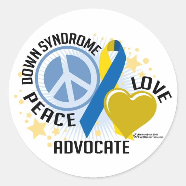 Down Syndrom Liebe Advocate Runder Aufkleber (Vorderseite)