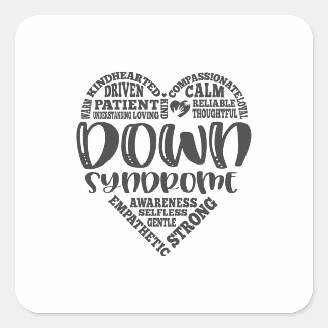 Down-Syndrom Quadratischer Aufkleber (Vorderseite)