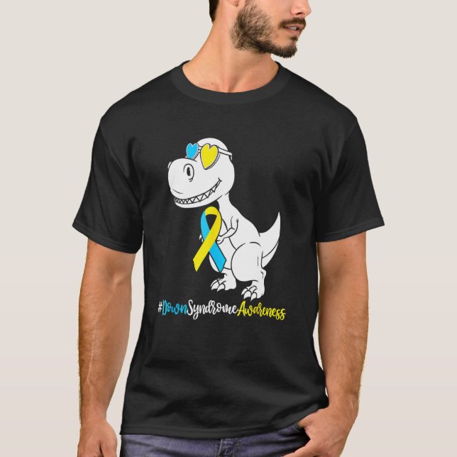 Down Syndrom T Rex Dinosaurier Boys Kids Trisomy T T-Shirt (Vorderseite)