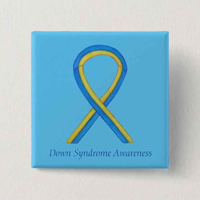 Down Syndrome Art Awareness Ribbon Button Button (Vorderseite)
