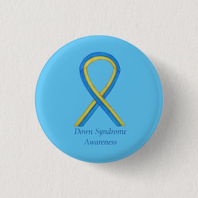 Down Syndrome Art Awareness Ribbon Button Button (Vorderseite)