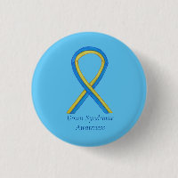 Down Syndrome Art Awareness Ribbon Button Button